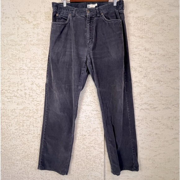 Vintage Mens J. CREW Corduroy Pants Classic 34 x 32 Gray 5 Pocket - Picture 1 of 13